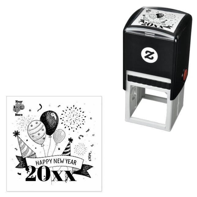 Happy New Year Permastempel (Beispiel)