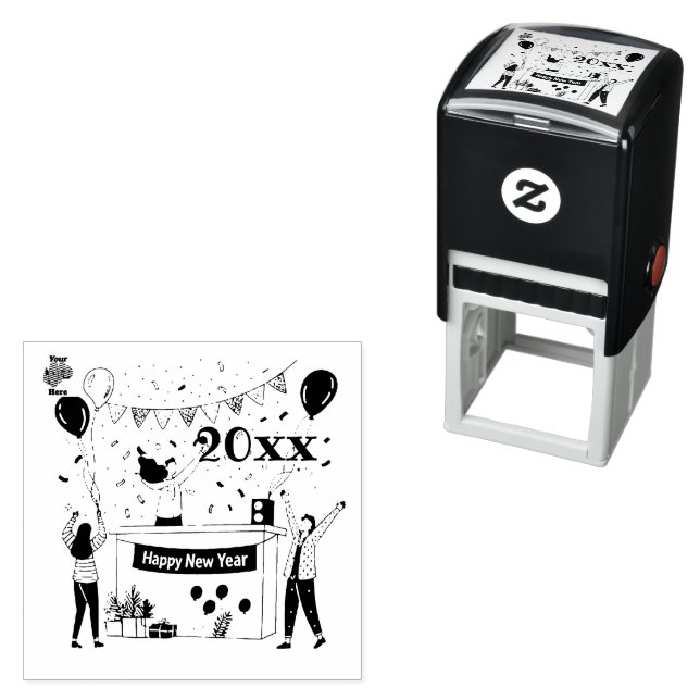Happy New Year Permastempel (Beispiel)