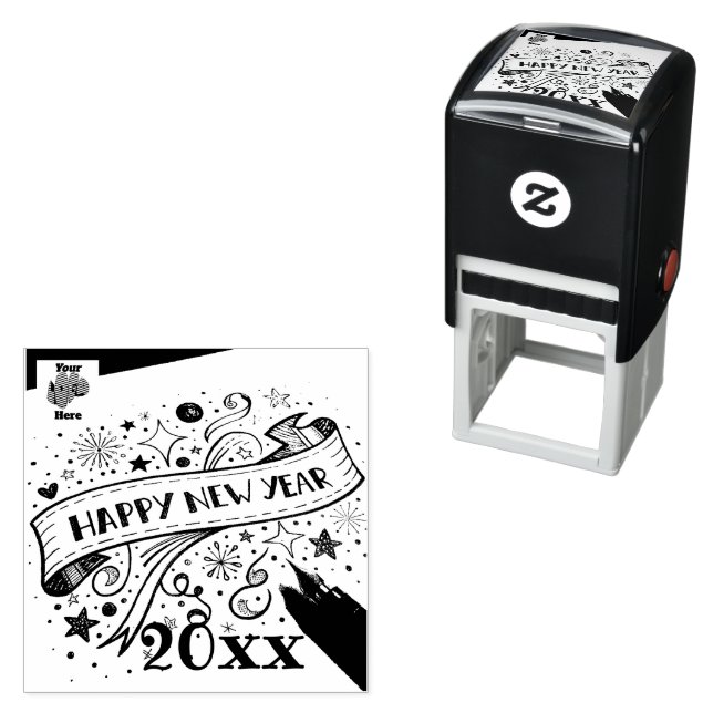 Happy New Year Permastempel (Beispiel)