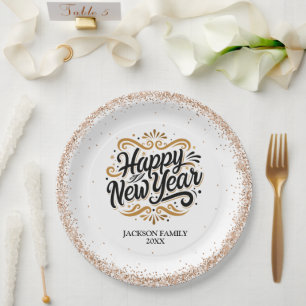 Happy New Year Personalisiert Pappteller