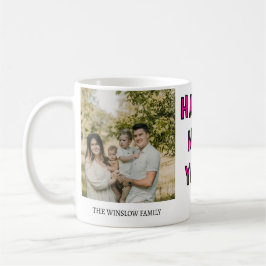 Happy New Year  Personalized Family Name Photo   Kaffeetasse