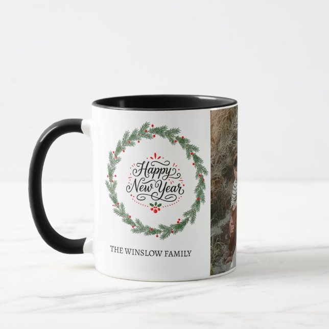 Happy New Year  Personalized Family Name Photo Mug Tasse (Links)