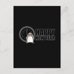 Happy New Year - Pinguin Postkarte