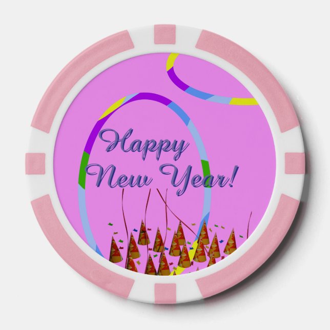 Happy New Year Poker Chip (Vorderseite)