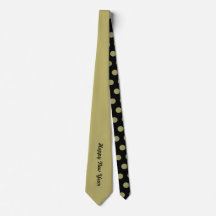 Happy New Year Polka Dot Neck Tie (Black & Gold)