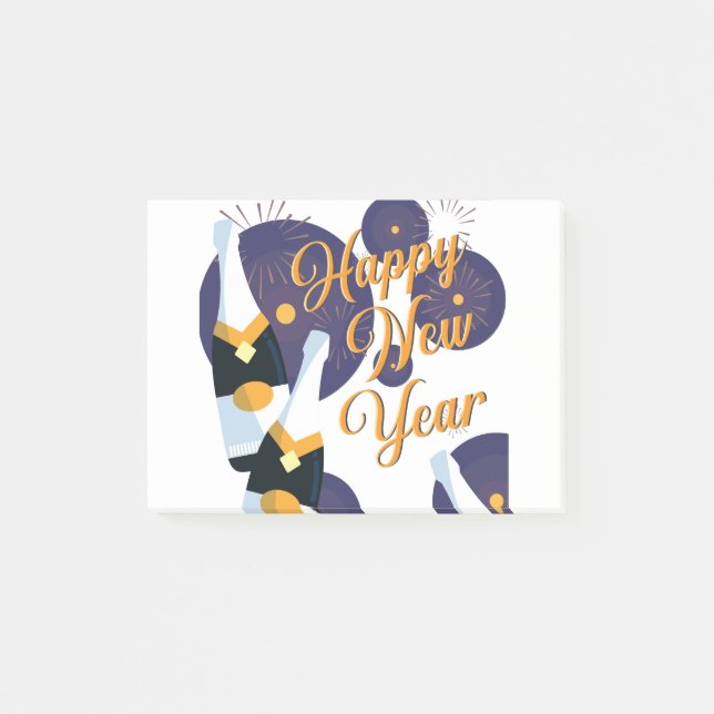 Happy New Year Post-it Klebezettel (Vorderseite)