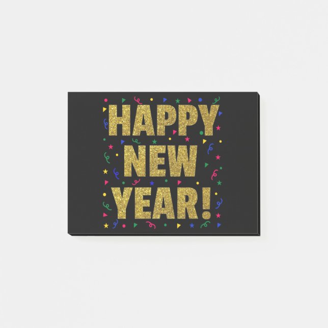 Happy New Year Post-it Klebezettel (Vorderseite)