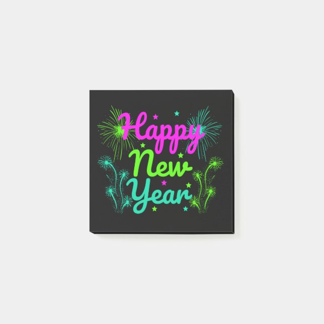 Happy New Year Post-it Klebezettel (Vorderseite)