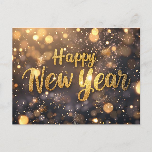 Happy New Year Postcard Feiertagspostkarte (Vorderseite)