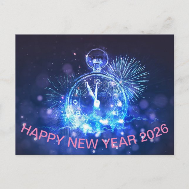 Happy New Year Postcard Geschenk 2026 Postkarte (Vorderseite)