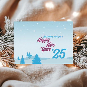 Happy New Year Postcard Modern niedlich ohne Foto Feiertagspostkarte