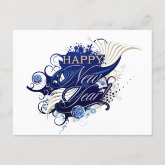 Happy New Year Postcard Postkarte