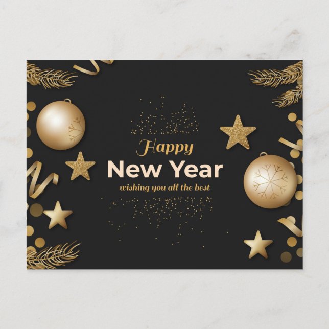 Happy New Year Postcard Postkarte (Vorderseite)