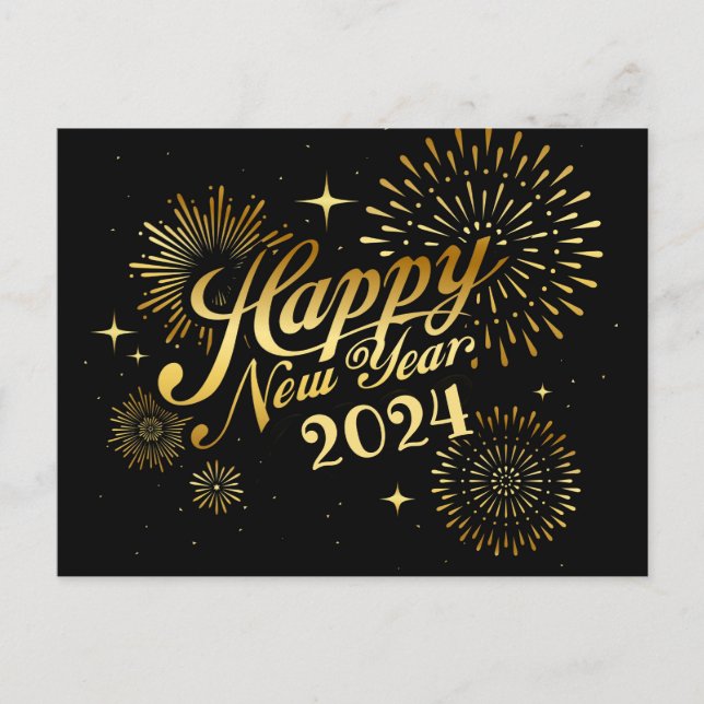 Happy New Year Postcard Postkarte (Vorderseite)