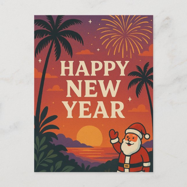 Happy New Year Postcard Postkarte (Vorderseite)