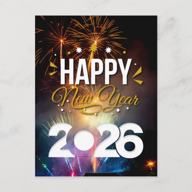 Happy New Year Postkarte (Vorderseite)