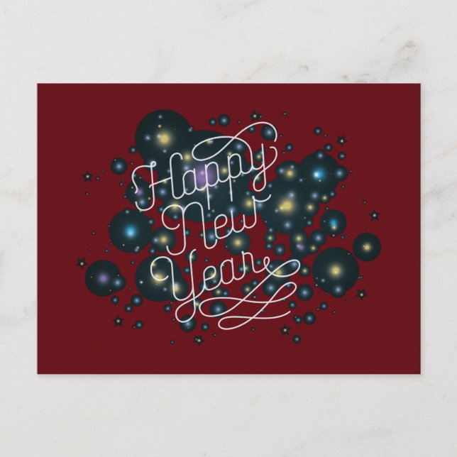 Happy New Year Postkarte (Vorderseite)