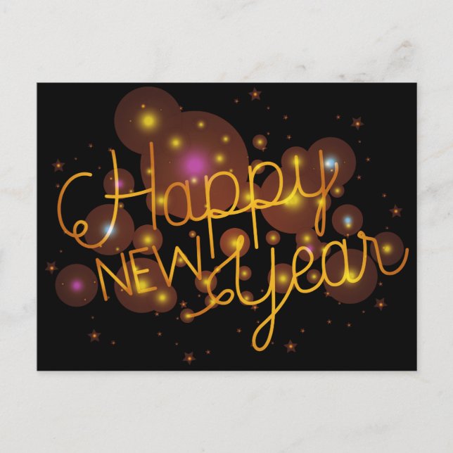 Happy New Year Postkarte (Vorderseite)