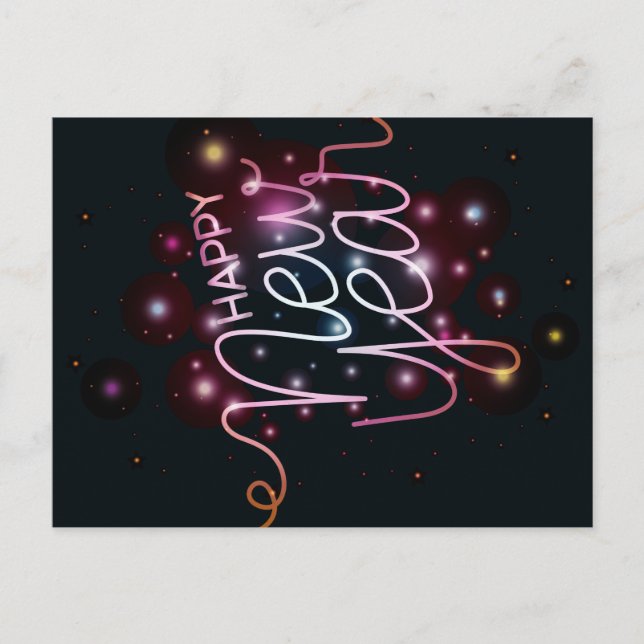 Happy New Year Postkarte (Vorderseite)