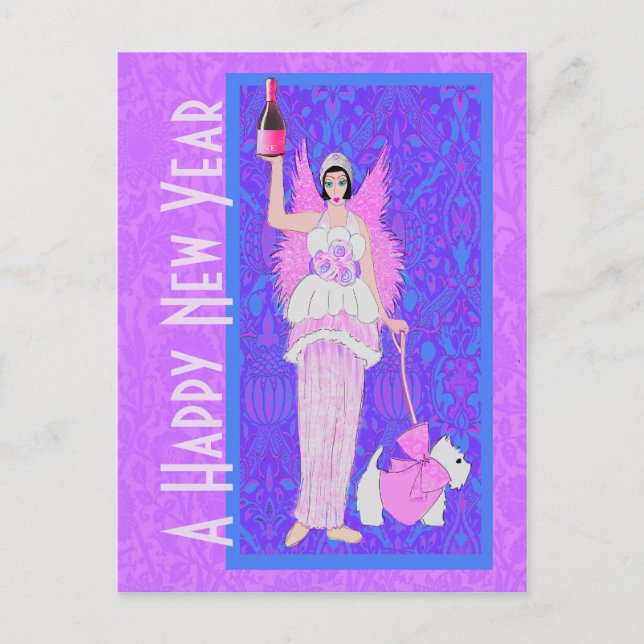 Happy New Year Postkarte (Vorderseite)