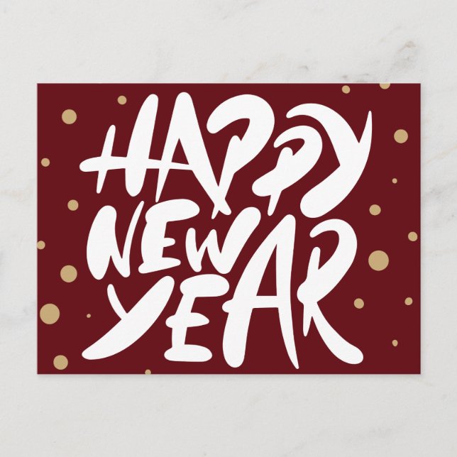 Happy New Year Postkarte (Vorderseite)