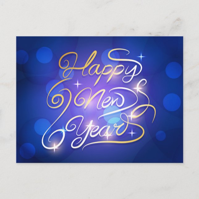 Happy New Year Postkarte (Vorderseite)
