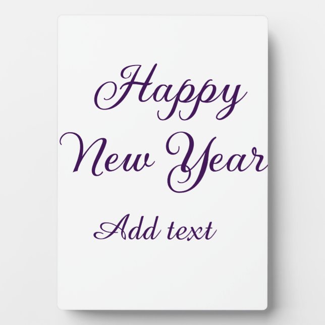 Happy new year purple calligraphy simple minimal  fotoplatte (Vorderseite)