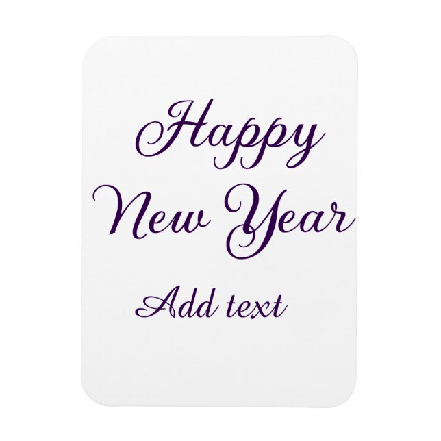 Happy new year purple calligraphy simple minimal  magnet (Vertikal)