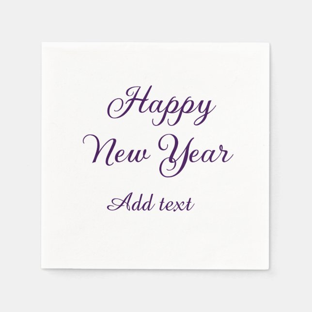 Happy new year purple calligraphy simple minimal  serviette (Vorderseite)