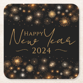 Happy New Year Rechteckiger Pappuntersetzer