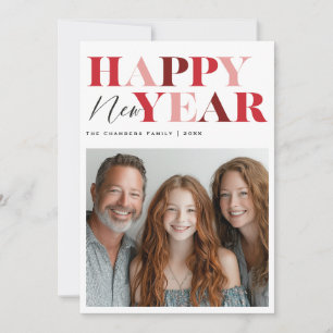 Happy New Year Red Design Feiertagskarte