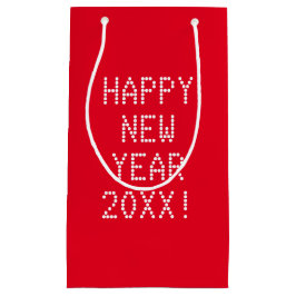 Happy New Year Red White Custom Text modern Kleine Geschenktüte