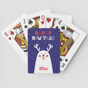 Happy New Year/Rentier Design/Spielkarten Spielkarten