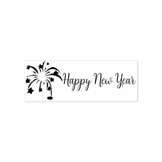 Happy New Year Rubber Briefmarke Permastempel (Design)