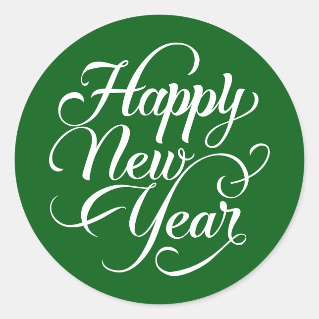 Happy New Year Runder Aufkleber (Vorderseite)
