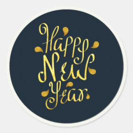 Happy New Year Runder Aufkleber