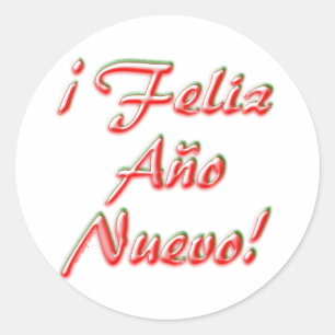 Happy New Year Runder Aufkleber