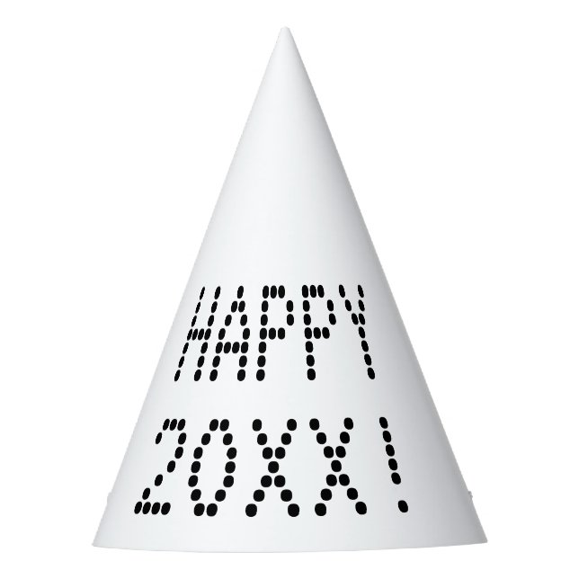 Happy New Year Schwarz & Weiß benutzerdefinierte N Partyhütchen (Vorderseite)