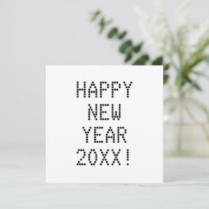 Happy New Year Schwarz-weißer benutzerdefinierter Karte