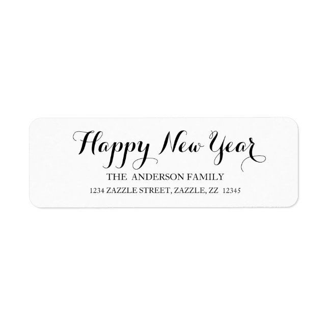HAPPY NEW YEAR Script Modern Custom Address (Vorne)