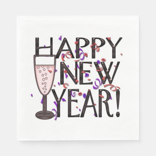 Happy New Year Serviette (Vorderseite)