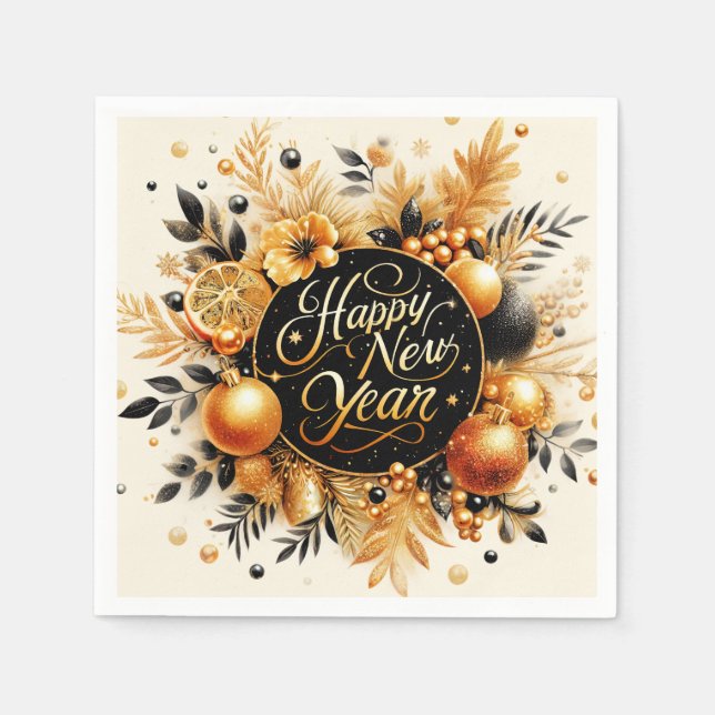 Happy New Year Serviette (Vorderseite)