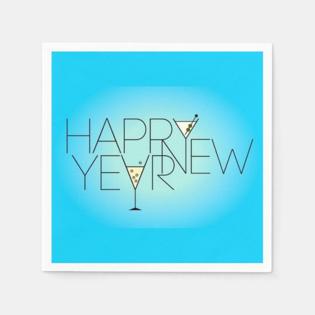 Happy New Year Serviette (Vorderseite)
