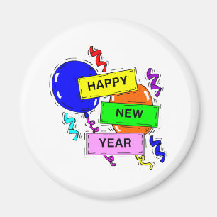 Happy New Year Sign Magnet