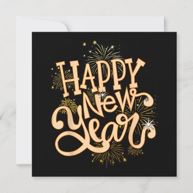 Happy New Year Silvester Party Frauen Männer Famil Save The Date (Vorderseite)