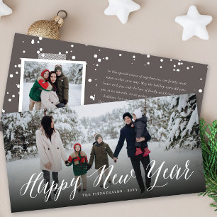Happy New Year Simple Script Modernes Minimales Fo Feiertagskarte