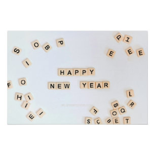Happy New Year SlipperyJoe's mehrere Buchstaben Fl Poster