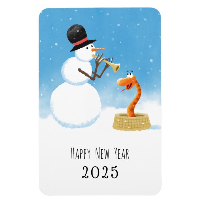 Happy New Year Snake Chinese Lunar Zodiac 2025 Magnet (Vertikal)
