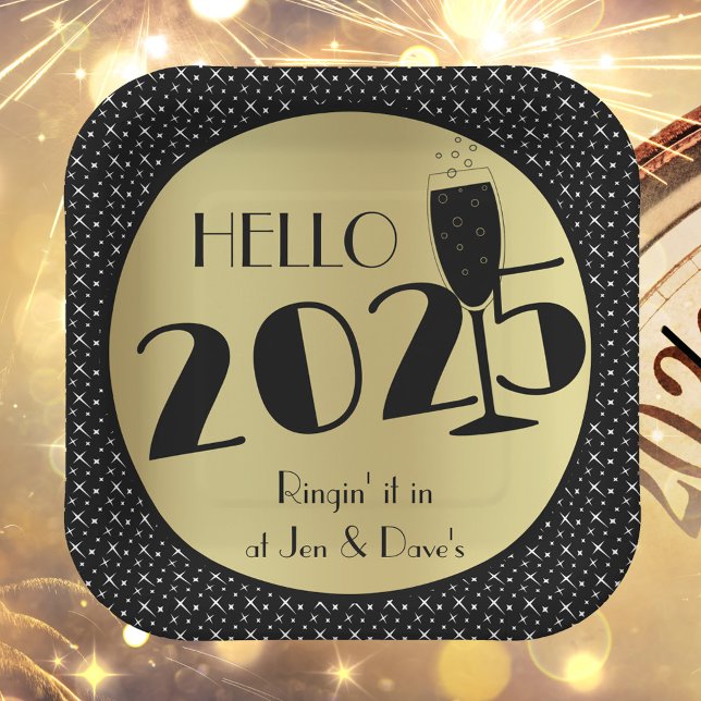 Happy New Year Square Pappteller (Von Creator hochgeladen)