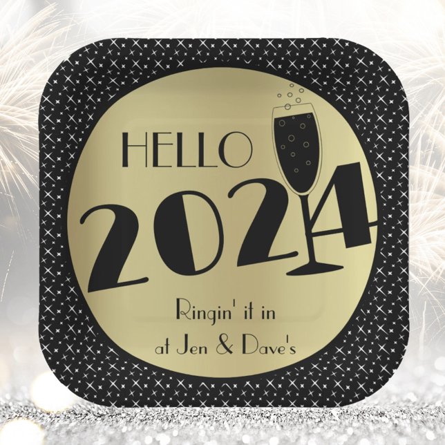 Happy New Year Square Pappteller (Von Creator hochgeladen)